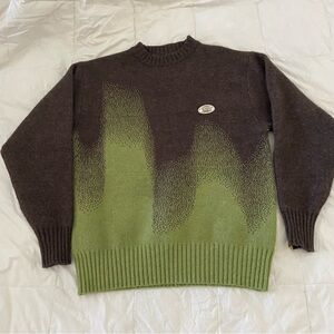 Randomevent ombré sweater wool blend size small green and brown